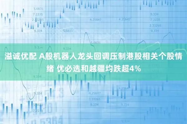 溢诚优配 A股机器人龙头回调压制港股相关个股情绪 优必选和越疆均跌超4%