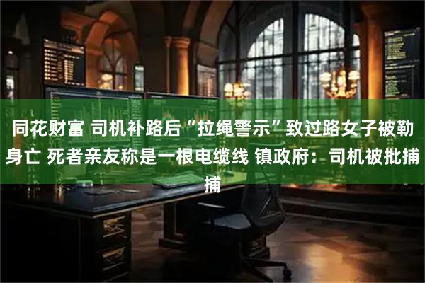 同花财富 司机补路后“拉绳警示”致过路女子被勒身亡 死者亲友称是一根电缆线 镇政府：司机被批捕