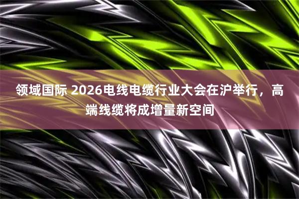 领域国际 2026电线电缆行业大会在沪举行，高端线缆将成增量新空间