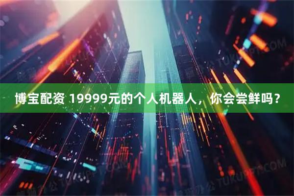 博宝配资 19999元的个人机器人，你会尝鲜吗？